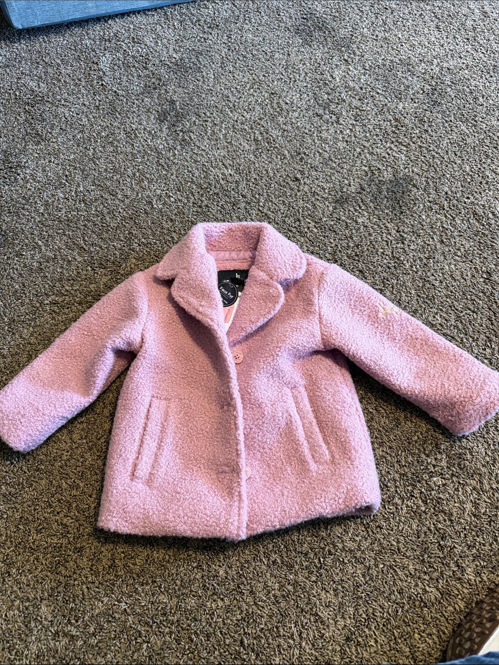 Kids London Fog Pink Fuzzy Peacoat Jacket